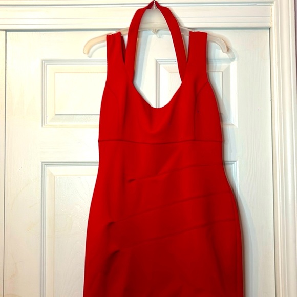 Guess Los Angeles Red Phoebe Halter Dress 12 - Picture 2 of 7